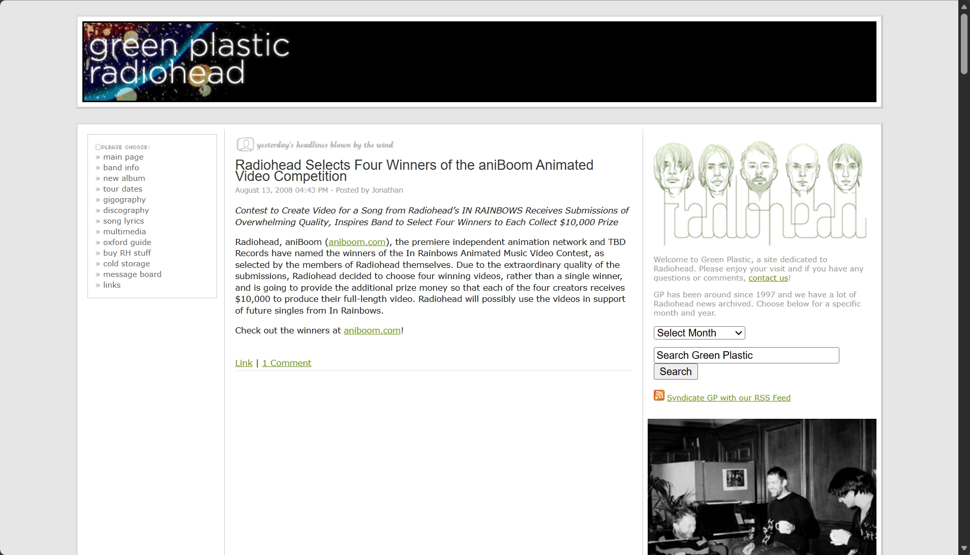 green plastic front page