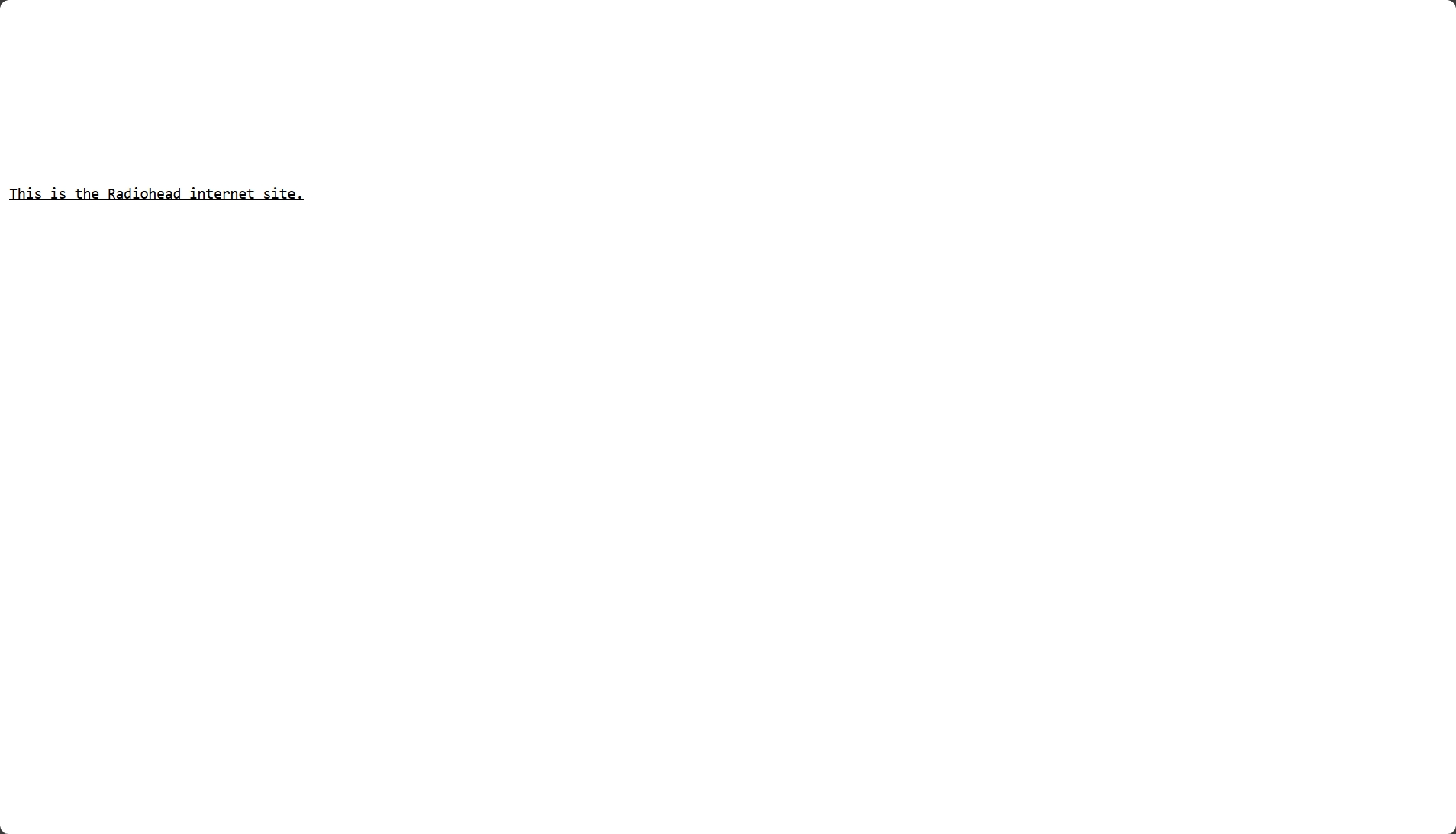 ok computer era website, capture of the main page